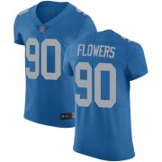 Wholesale Cheap Nike Lions #90 Trey Flowers Blue Throwback Men's Stitched NFL Vapor Untouchable Elite Jersey