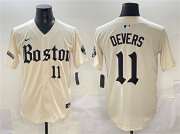 Men's Boston Red Sox #11 Rafael Devers Cream Gothic Vapor Limited Stitched Baseball Jersey Cheap