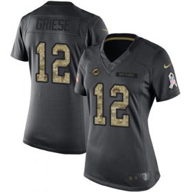 Wholesale Cheap Nike Dolphins #12 Bob Griese Black Women\'s Stitched NFL Limited 2016 Salute to Service Jersey