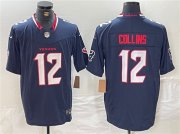 Cheap Men's Houston Texans #12 Nico Collins Navy F.U.S.E. Vapor Limited Football Stitched Jersey