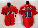Cheap Men's Detroit Tigers #30 Kerry Carpenter Orange With Patch Vapor Premier Limited Stitched Baseball Jersey