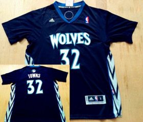 Wholesale Cheap Men\'s Minnesota Timberwolves #32 Karl-Anthony Towns Revolution 30 Swingman Black Short-Sleeved Jersey