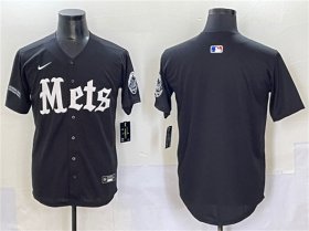 Cheap Men\'s New York Mets Blank Black \'Gotham Gothic Edition\' Vapor Premier Limited Stitched Baseball Jersey