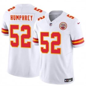 Men\'s Kansas City Chiefs #52 Creed Humphrey White 2024 F.U.S.E Vapor Untouchable Limited Stitched Football Jersey