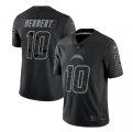 Wholesale Cheap Men's Los Angeles Chargers #10 Justin Herbert Black Reflective Limited Stitched Football Jersey