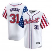 Cheap Men's Detroit Tigers #31 Riley Greene White 2025 Independence Day Vapor Premier Limited Stitched Baseball Jersey