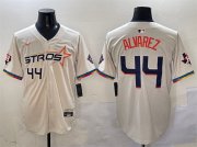 Cheap Men's Houston Astros #44 Yordan Alvarez Cream 2025 City Connect With Texas Patch Limited Stitched Baseball Jersey