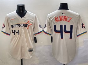 Cheap Men\'s Houston Astros #44 Yordan Alvarez Cream 2025 City Connect With Texas Patch Limited Stitched Baseball Jersey