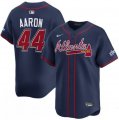 Cheap Men's Atlanta Braves #44 Hank Aaron Navy 2025 Speedway Classic Alternate Limited Stitched Baseball Jersey