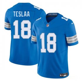 Cheap Men\'s Detroit Lions #18 Isaac TeSlaa Blue 2025 Draft F.U.S.E. Vapor Limited Football Stitched Jersey