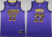 Men's Los Angeles Lakers #77 Luka Doncic Purple 2025 Stitched Basketball Jersey Cheap