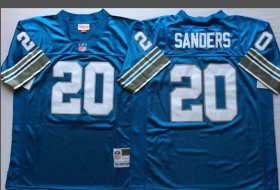 Cheap Men\'s Detroit Lions #20 Barry Sanders Blue Throwback Jersey