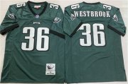 Cheap Men's Philadelphia Eagles #36 Brian Westbrook Green Throwback Football Stitched Jersey