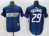 Cheap Men's Detroit Tigers #29 Tarik Skubal 2024 Navy City Connect Cool Base Limited Stitched Jersey