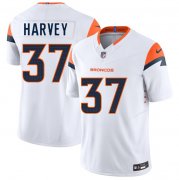 Cheap Men's Denver Broncos #37 RJ Harvey White 2025 Draft F.U.S.E. Vapor Limited Football Stitched Jersey