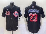 Cheap Men's Chicago Cubs #23 Ryne Sandberg Black Limited Stitched Baseball Jersey