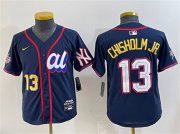 Youth American League #13 Jazz Chisholm Jr. Navy 2025 All-Star Edition Limited Stitched Baseball Jersey Cheap Wholesale