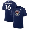 Men's Florida Panthers #16 Aleksander Barkov Navy 2025 Stanley Cup Final Pro Name & Number T-Shirt Cheap