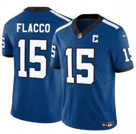 Cheap Men\'s Indianapolis Colts #15 Joe Flacco Blue 2024 F.U.S.E. Throwback Vapor Limited Football Stitched Jersey