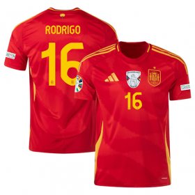 Men\'s Spain Team #16 Olivia Rodrigo Scarlet 2024 Home Soccer Jersey