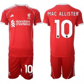 Men\'s Liverpool #10 Alexis Mac Allister 2025 Red Home Soccer Jersey Suit