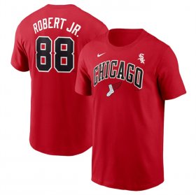 Cheap Men\'s Chicago White Sox #88 Luis Robert Jr. Red 2025 City Connect Name & Number T-Shirt