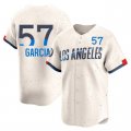 Cheap Men's Los Angeles Dodgers #57 Luis Garcia Cream City Connect Limited Stitched Baseball Jersey