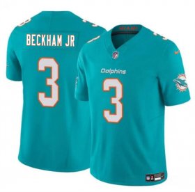 Cheap Men\'s Miami Dolphins #3 Odell Beckham Jr Aqua 2023 F.U.S.E Vapor Limited Football Stitched Jersey