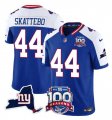 Men's New York Giants #44 Cam Skattebo Royal White 2025 Draft F.U.S.E. 100th Season & State Patch Vapor Limited Football Stitched Jersey Cheap