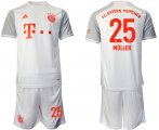 Wholesale Cheap Men 2020-2021 club Bayern Munchen away 25 white Soccer Jerseys