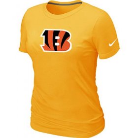 Wholesale Cheap Women\'s Nike Cincinnati Bengals Logo NFL T-Shirt Yellow