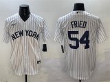 Cheap Mens New York Yankees #54 Max Fried White Cool Base Stitched Baseball Jersey