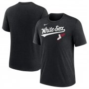 Cheap Men's Chicago White Sox Black 2025 City Connect Tri-Blend T-Shirt