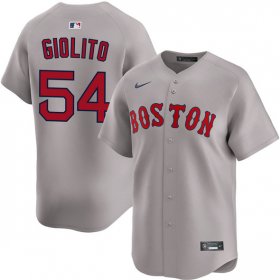 Men\'s Boston Red Sox #54 Lucas Giolito Gray 2024 Away Limited Stitched Baseball Jersey
