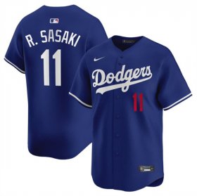 Men\'s Los Angeles Dodgers #11 Roki Sasaki Royal 2025 Alternate Limited Stitched Baseball Jersey Cheap