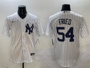 Cheap Men's New York Yankees #54 Max Fried White Cool Base Stitched Baseball Jersey