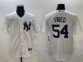 Cheap Men\'s New York Yankees #54 Max Fried White Cool Base Stitched Baseball Jersey