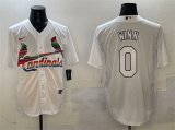 Men's St. Louis Cardinals #0 Masyn Winn White Cool Base Stitched Baseball Jersey Cheap