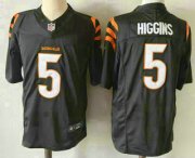 Cheap Men's Cincinnati Bengals #5 Tee Higgins Limited Black FUSE Vapor Jersey