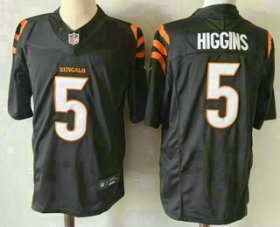 Cheap Men\'s Cincinnati Bengals #5 Tee Higgins Limited Black FUSE Vapor Jersey
