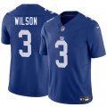 Cheap Men's New York Giants #3 Russell Wilson Blue 2025 F.U.S.E. Vapor Untouchable Limited Football Stitched Jersey