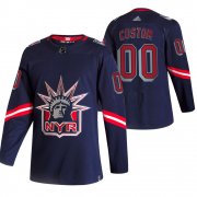 Cheap New York Rangers Custom Navy Men's Adidas 2020-21 Alternate Authentic Player NHL Jersey