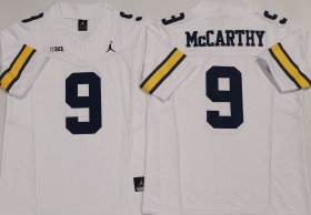 Cheap Men\'s Michigan Wolverines #9 J.J. McCarthy White 2024 F.U.S.E. Stitched Jersey