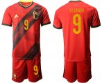 Wholesale Cheap Men 2021 European Cup Belgium home red 9 Soccer Jersey