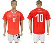 Wholesale Cheap Switzerland #10 Xhaka Red Home Soccer Country Jersey