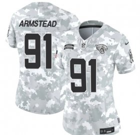 Cheap Women\'s Jacksonville Jaguars #91 Arik Armstead 2024 F.U.S.E Arctic Camo Salute To Service Limited Stitched Football Jersey(Run Small)