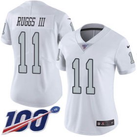 Wholesale Cheap Nike Raiders #11 Henry Ruggs III White Women\'s Stitched NFL Limited Rush 100th Season Jersey