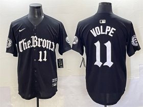 Men\'s New York Yankees #11 Anthony Volpe Black \'Gothic Legacy Edition\' Vapor Premier Limited Stitched Baseball Jersey