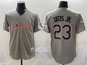 Men\'s San Diego Padres #23 Fernando Tatis Jr. Gray Fashion Throwback With Patch Cool Base Stitched Jersey
