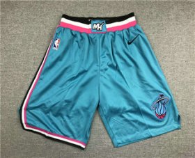 Wholesale Cheap Men\'s Miami Heat Light Blue 2019 Nike Swingman Stitched NBA Shorts